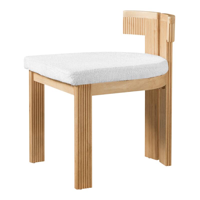 Christopher Knight Home - Modern 20.67" Boucle Upholstered Dining Chairs Set, Ergonomic Contoured Seat & Solid Wood Legs
