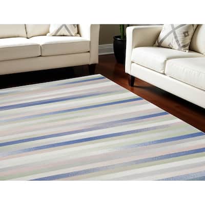 Power Loomed Distressed Abstract Modern Non Skid Stain Resistant Area Rug - 120' X '96' X '0.39