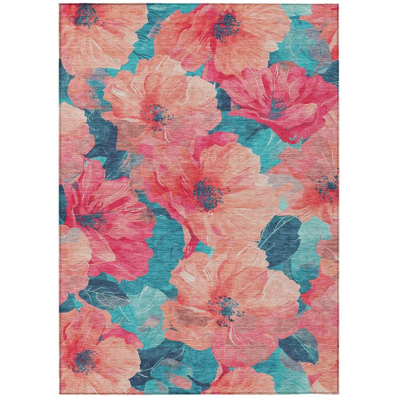 HomeRoots Floral Transitional Rectangle Outdoor Rug