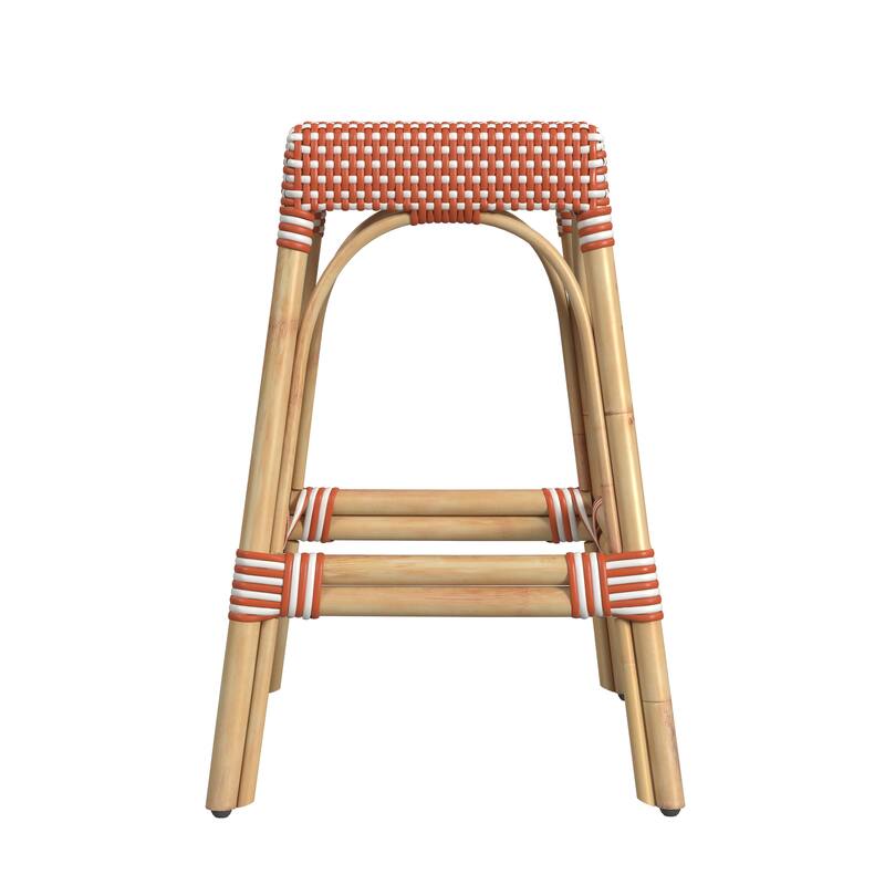 Robias 24.5" Rattan Rectangular Counter Stool