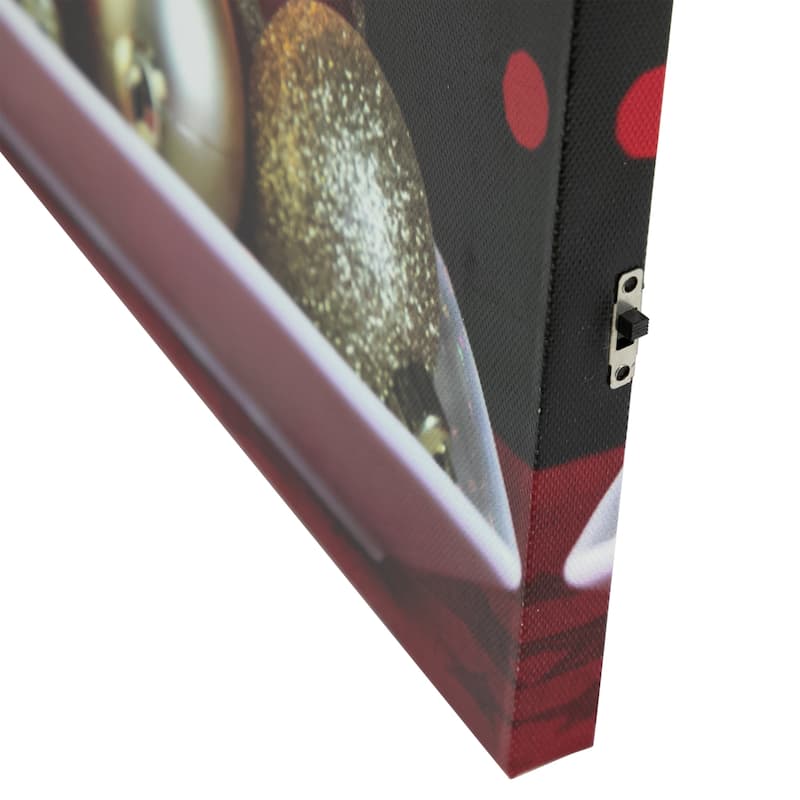 LED Christmas Candles with Ornaments Canvas Wall Art 11.75" x 15.75"