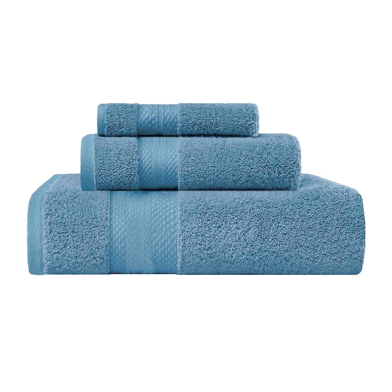 Superior Turkish Cotton 3 Piece Solid Plush Heavyweight Towel Set