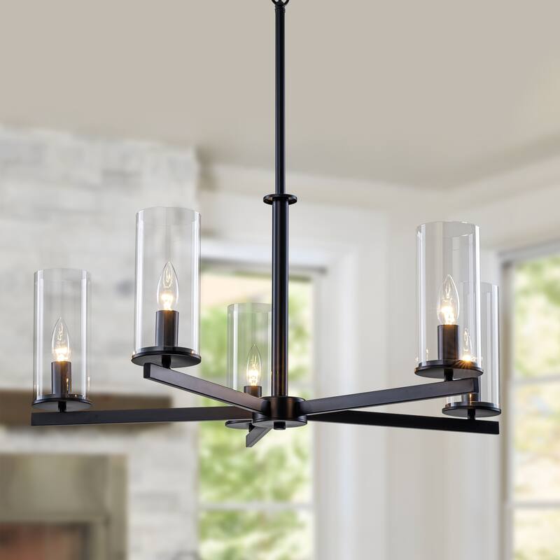 Starsky 5-Light Candle Style Classic / Traditional Chandelier - Black