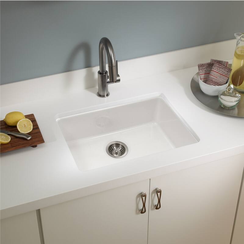 Houzer PTU-2400-C Platus 23-7/16" Undermount Single Basin Fireclay