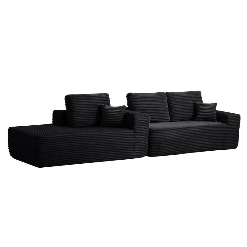 104" Cloud Sectional Sofa with L-Shape Chaise and Side Pockets, Modern Modular Design, Deep Seating, Upholstered Couch