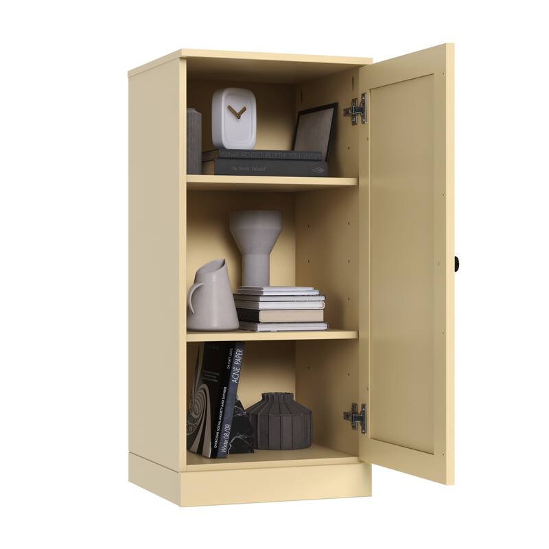 Palace Imports 100% Solid Wood 3-Shelf Bookcase with Shaker Door and Adjustable Shelves