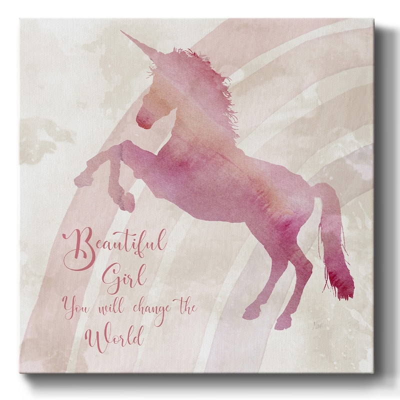 Beautiful Girl Unicorn-Gallery Wrapped Canvas