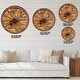 preview thumbnail 4 of 8, Designart 'Old Wooden Country Wheel' Oversized Rustic Wall CLock