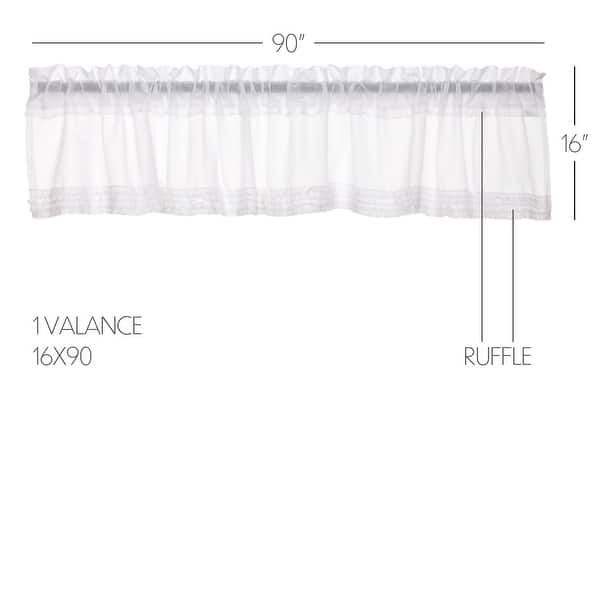 dimension image slide 2 of 7, Tobacco Cloth Fringed Valance