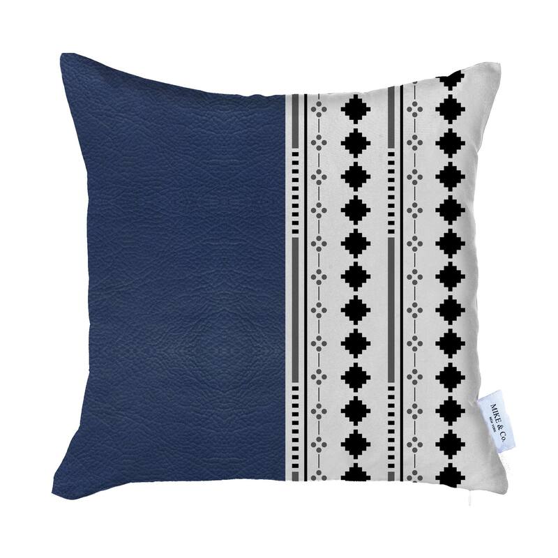 Decorative Faux Leather Square 17" Throw Pillow Cover