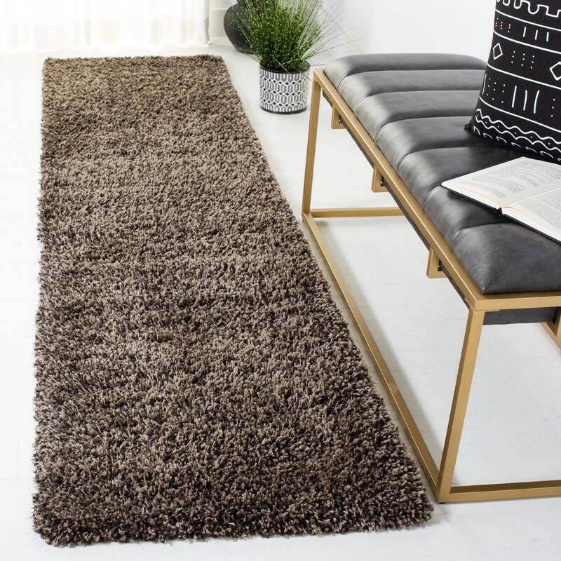 SAFAVIEH California Premium Shag Izat 2-inch Thick Area Rug - 2'3" x 9' Runner - Mushroom