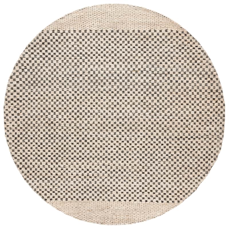 SAFAVIEH Hand-Woven Natural Fiber Maribel Casual Jute Rug - 6'6" Round - Beige/Black
