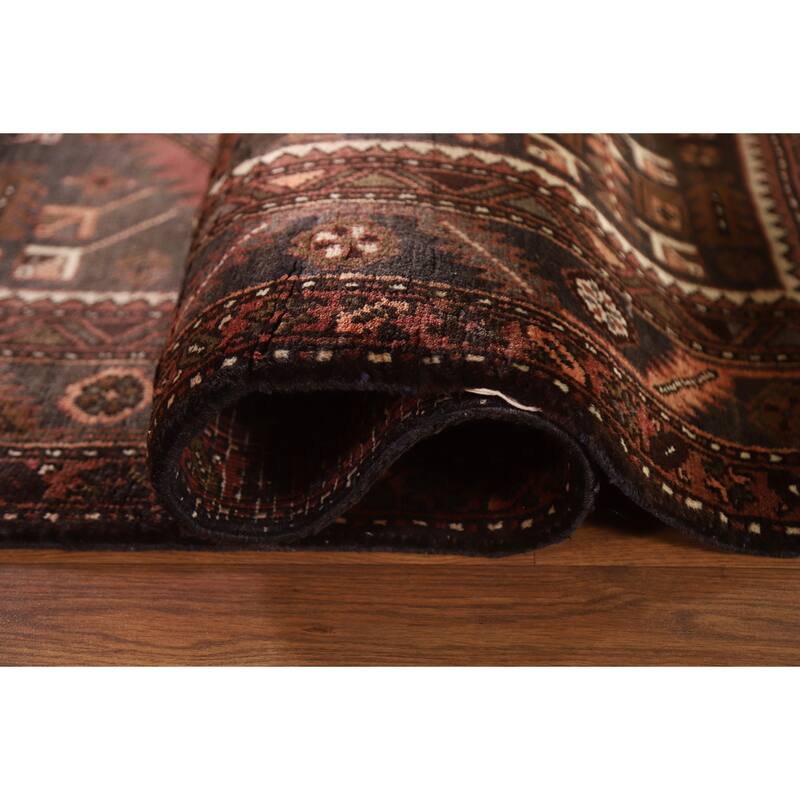 Heriz Persian Vintage Runner Rug Hand-knotted Wool Carpet - 3'8"x 11'4"
