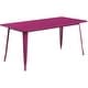 preview thumbnail 3 of 4, 31.5" x 63" Rectangular Metal Indoor-Outdoor Table - Industrial Table Purple
