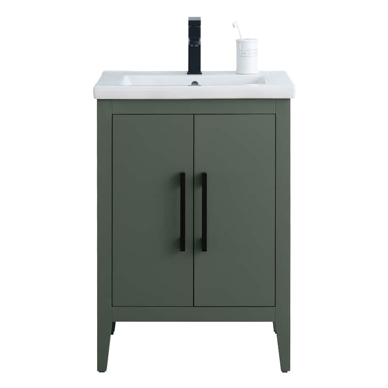 Vanity Art 20" or 24" or 30" Single Sink Bathroom Vanity Cabinet with Ceramic Top