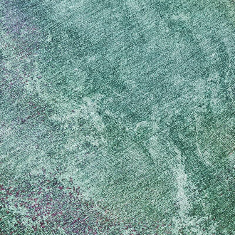 Machine Washable Indoor/ Outdoor Abstract Watercolor Chantille Rug