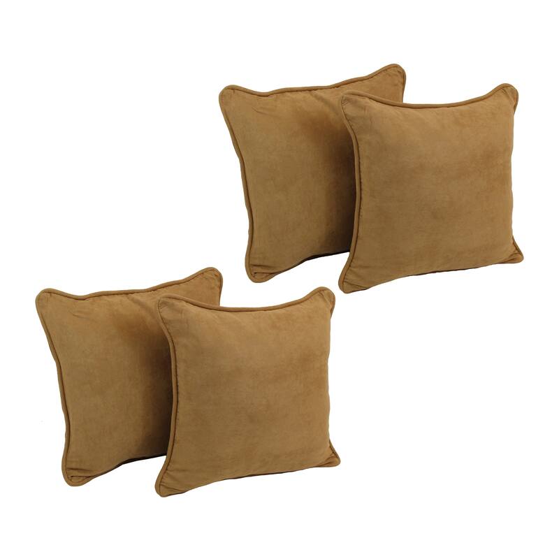 Blazing Needles 18-Inch Microsuede Throw Pillows (Set of 4) - Camel