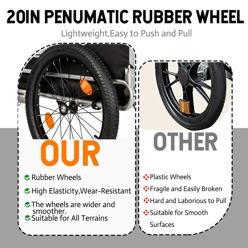 Large Folding Bike Trailer for Dogs, 100LB Capacity All-Terrain Pet Carrier for Cycling, Jogging, Camping & Outdoor Adventures