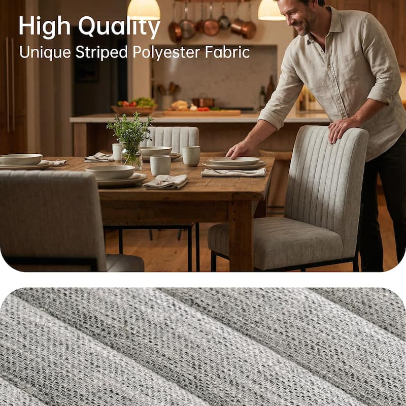 Mid Century Modern Dining Chair with Black Metal Legs