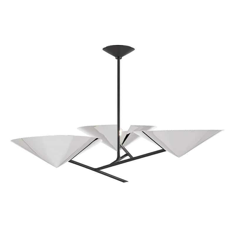 Strick & Bolton Miya Metal Chandelier - 3 lights - Polished Nickel