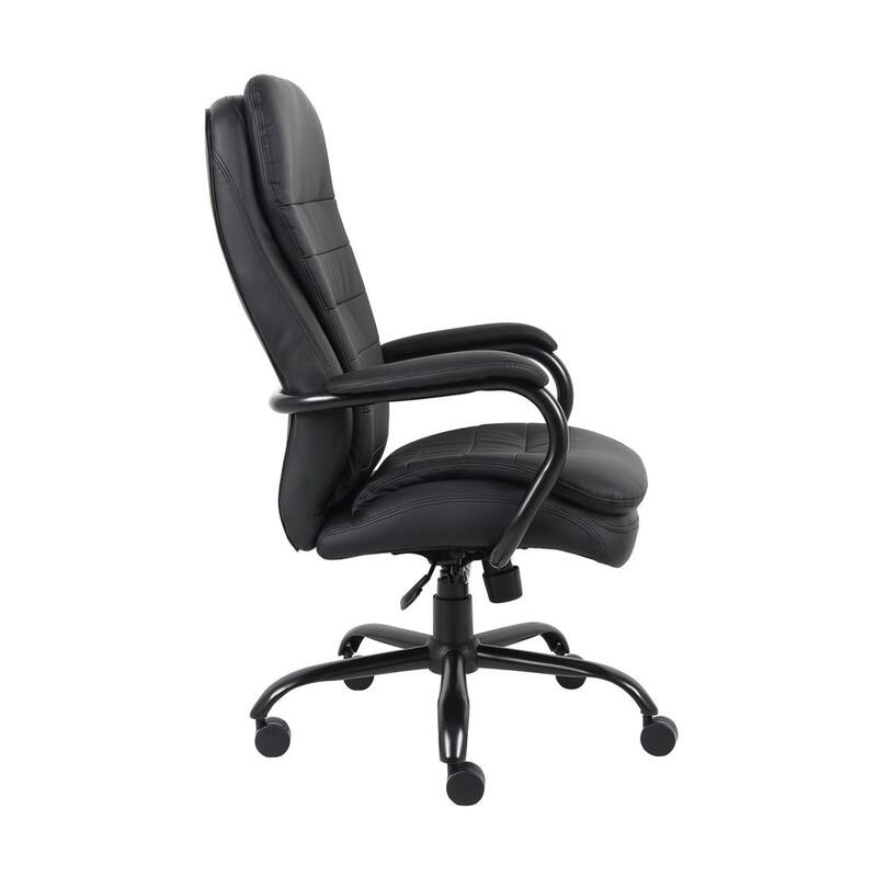 Ava Rolling Oversized Office Chair, Swivel, Black Vinyl, 400lbs