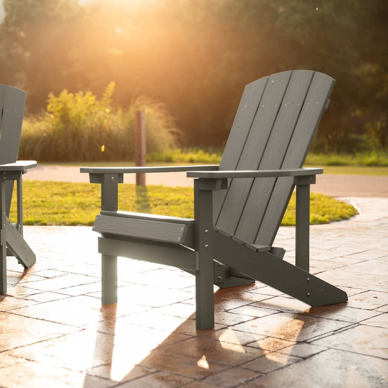 Outdoor All-Weather Poly Resin Wood Adirondack Chair - 29.5"W x 33.5"D x 35"H