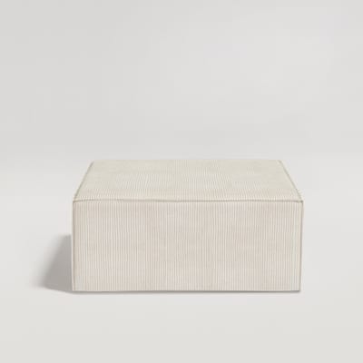 Square Corduroy Fabric Foam Ottoman