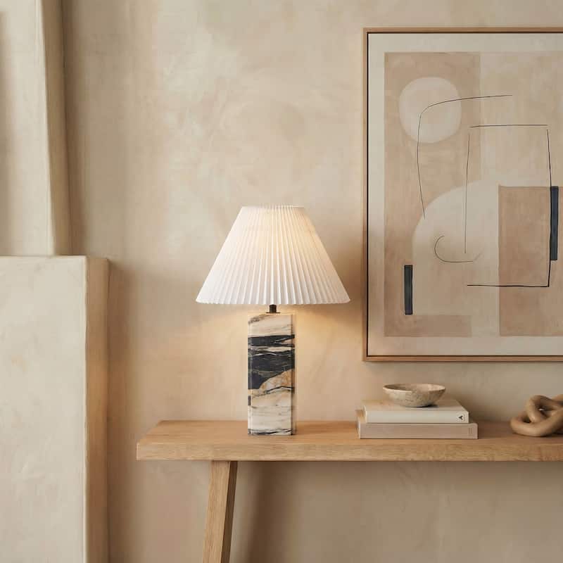 SAFAVIEH Couture Mackenzie Square Marble Table Lamp - 16"W x 16"D x 25"H