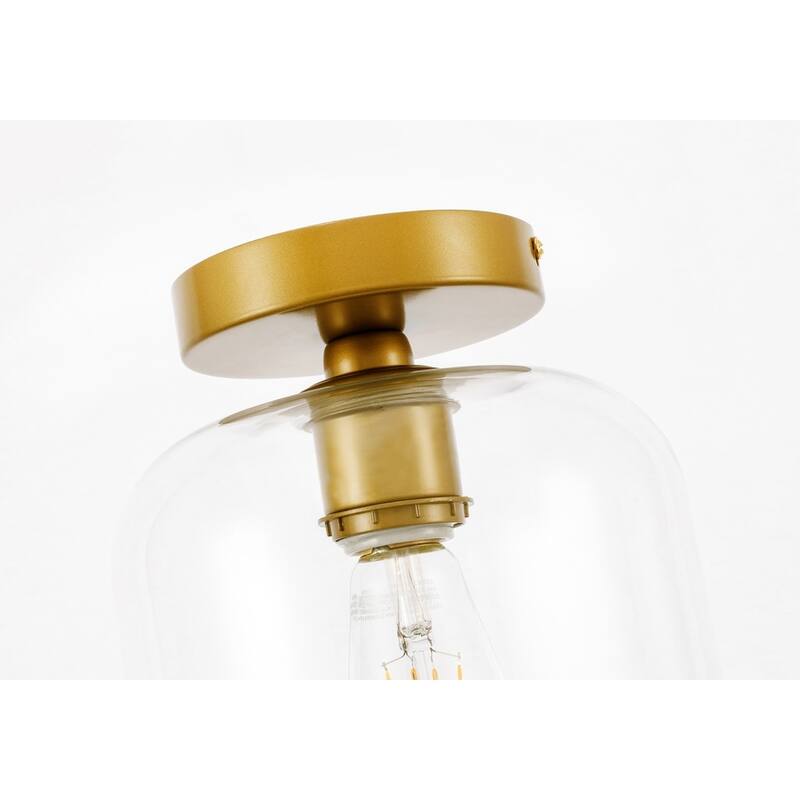 Collins 1-light Glass Cylinder Shade Flush Mount Fixture