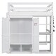 preview thumbnail 14 of 14, Full Size Wood Loft Bed with Built-in Wardrobe, Storage Shelves, and Under-Bed LED Lighting