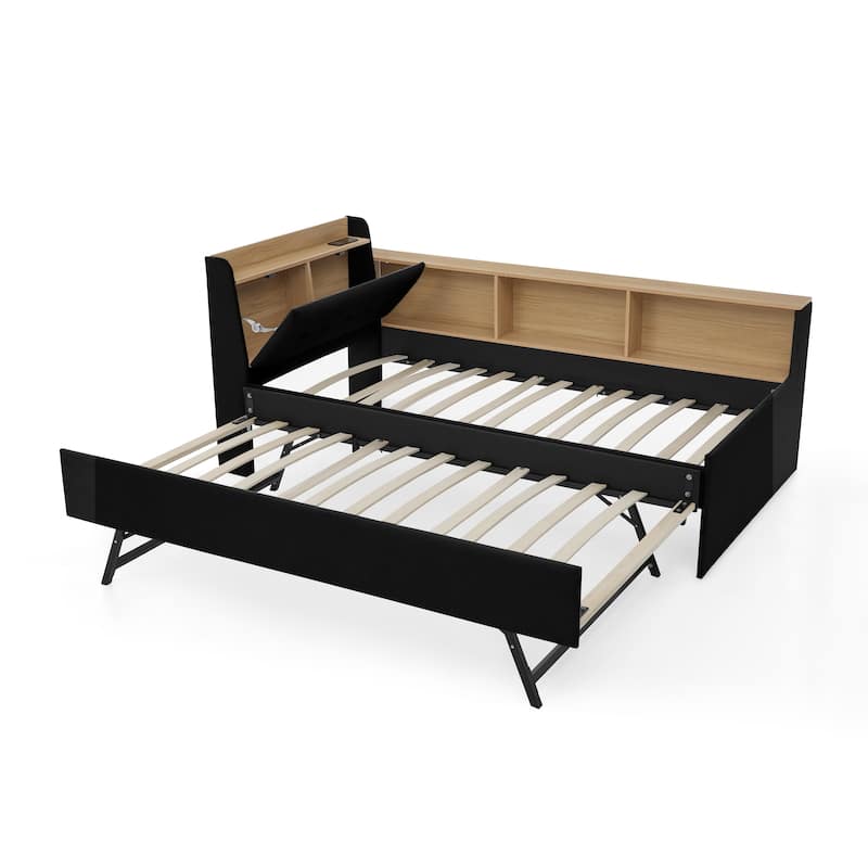 Queen Size Hydraulic Storage Bed with Integrated Headboard, Chenille Fabric