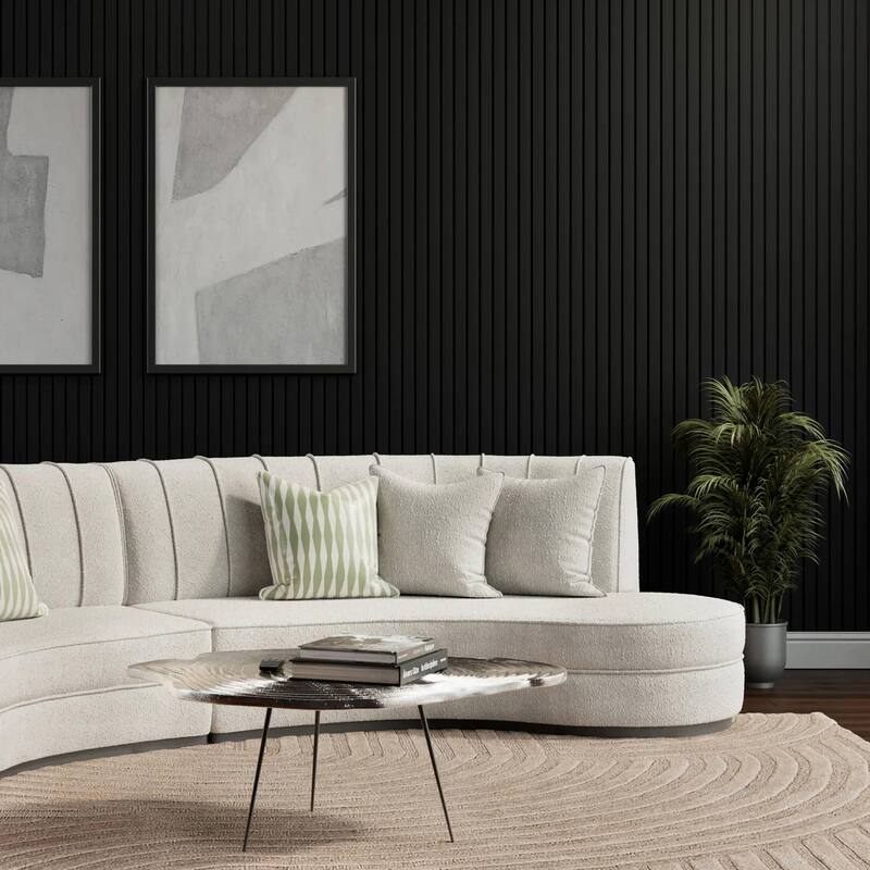 47" H x 23" W Modern Decor Polyester Grating Wood Acoustic Slat Panels Wall Paneling (Set of 4) - 47" H x 23" W x 0.82'' D