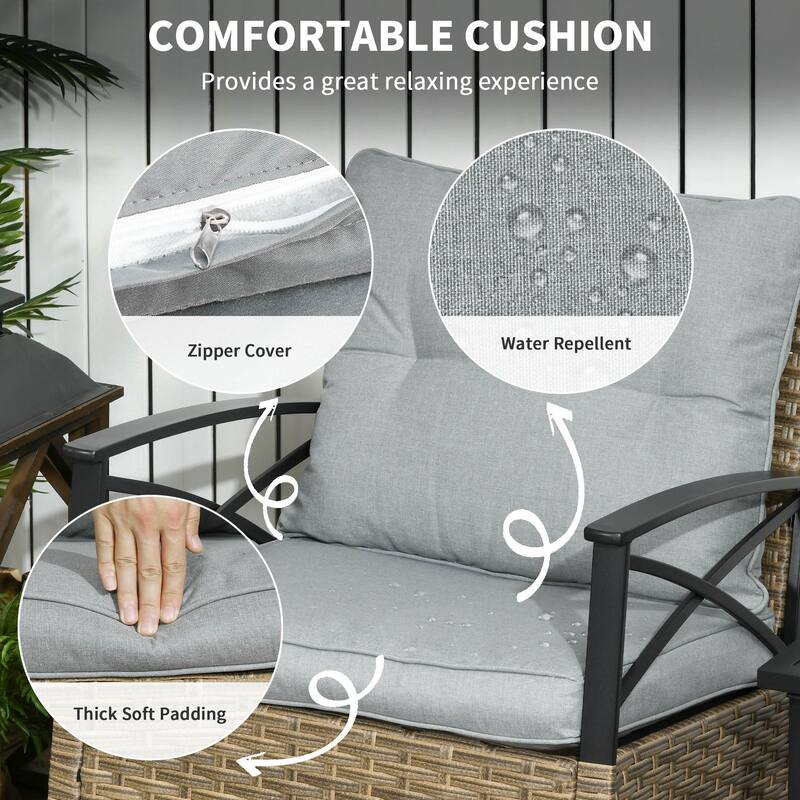 3 Piece Patio Rocking Chair Set