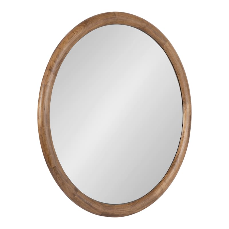 Kate and Laurel Dessa Round Wall Mirror - 32x32 - Rustic Brown