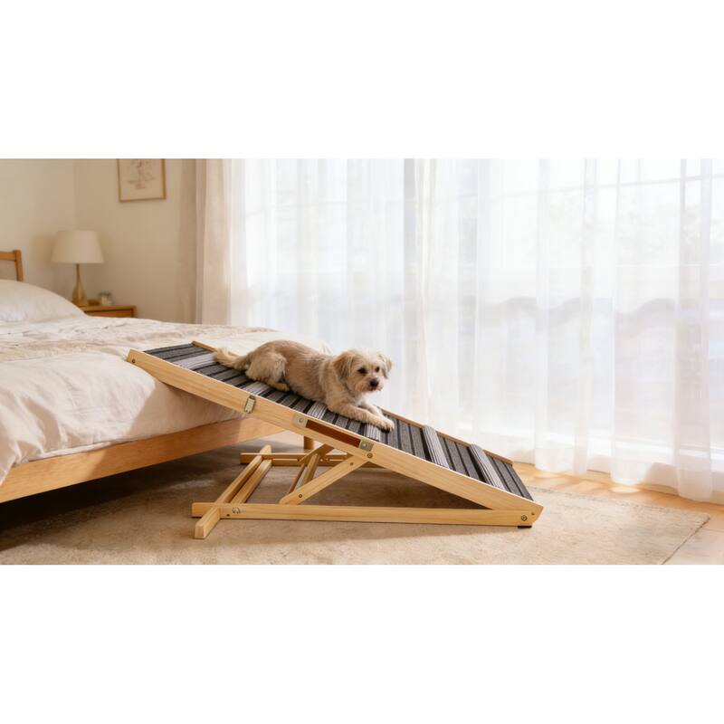 Dog Ramp for Couch, Small Dog Ramp for Sofa, 6 Adjustable Height from 14"to 25", Portable Stable Pet Steps with Non-Slip Pad