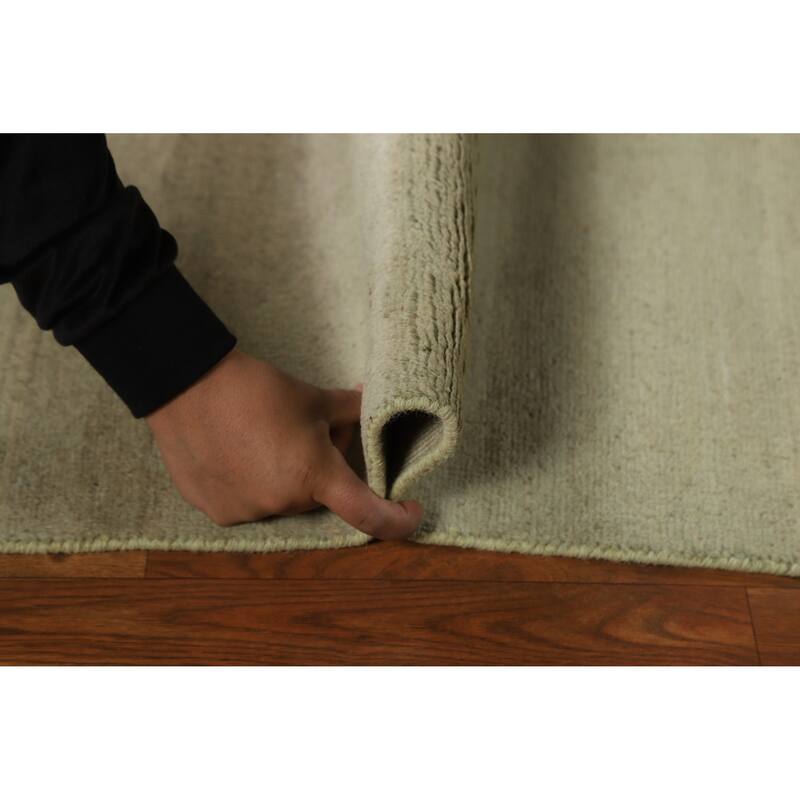 Modern Green Gabbeh Oriental Foyer Rug Handmade Wool Carpet - 2'8"x 4'0"