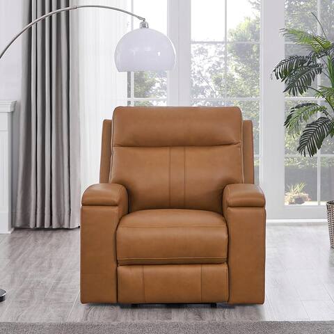 Hydeline Venice Zero Gravity Power Recline and Headrest Top Grain Leather Recliner with Built in USB Ports and Cup Holder