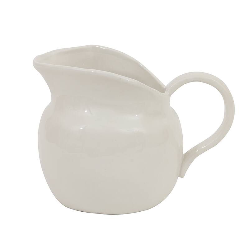 White Stoneware Pitcher