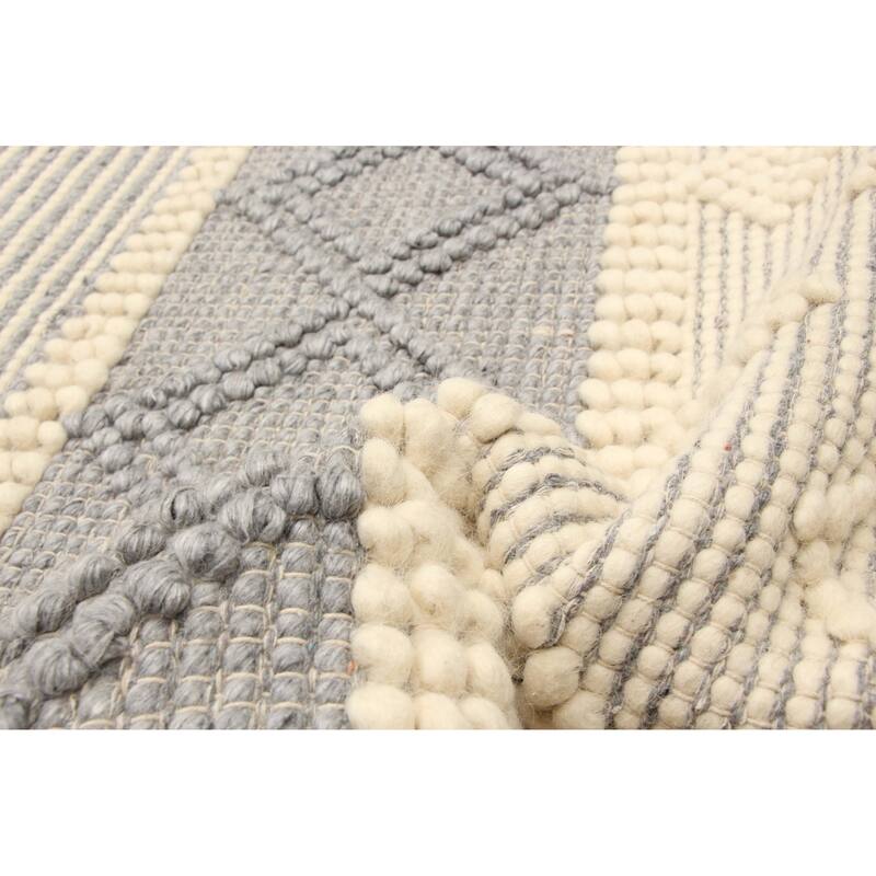 ECARPETGALLERY Braid weave Sienna Cream Wool Rug - 5'11 x 9'3