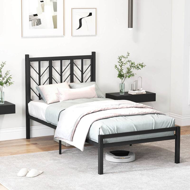 Costway Twin/Full/Queen Size Platform Bed with Headboard 11.5" Under - Twin