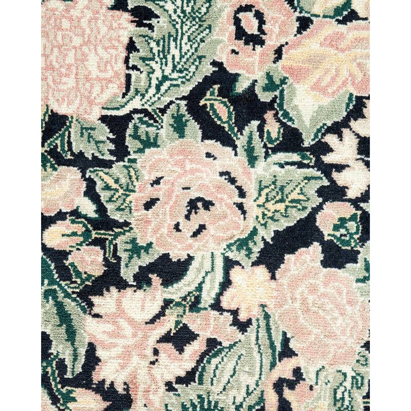 Overton Hand Knotted Wool Traditional Oriental Black Area Rug - 12' x 18'