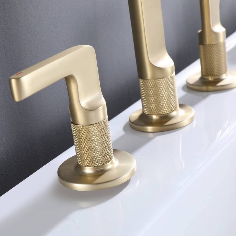 Widespread Bathroom Faucet 3 Holes Modern 8 Inch Bathroom Sink Faucet Double Handle Modern Basin Vanity Faucets Taps With Valve