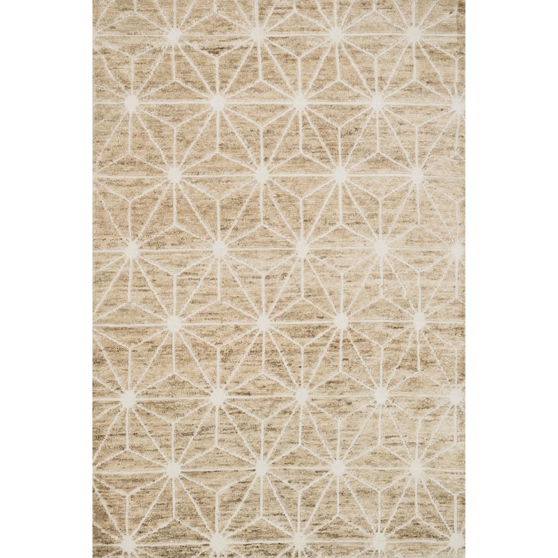 Alexander Home Phoenix Geometric Moroccan Hand Knotted Jute Wool Area Rug - 8' 6" x 11' 6" - Ivory - Rectangle