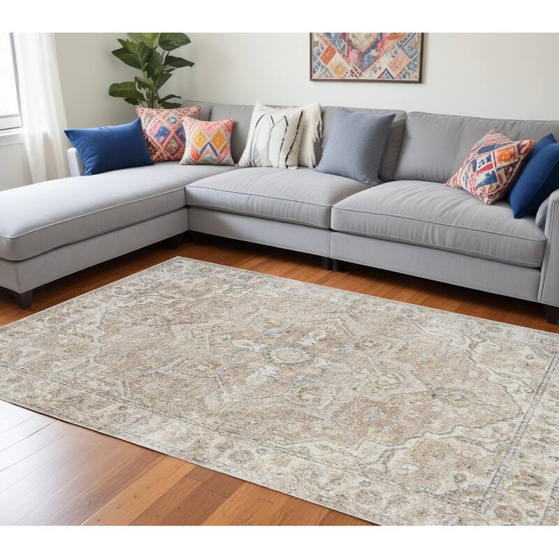 Seyot Power Loomed Area Rug By HomeRoots - 144' X '108' X '0.25 - 144' X '108' X '0.25 - Cream/Onyx - Rectangle
