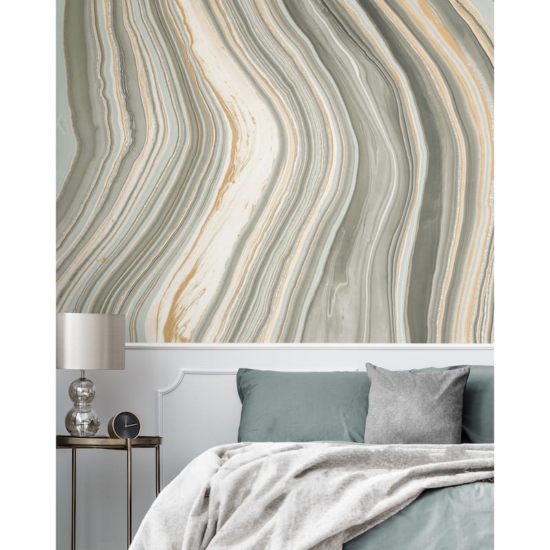 NextWall Botswana Marbled Agate Peel and Stick Wall Mural