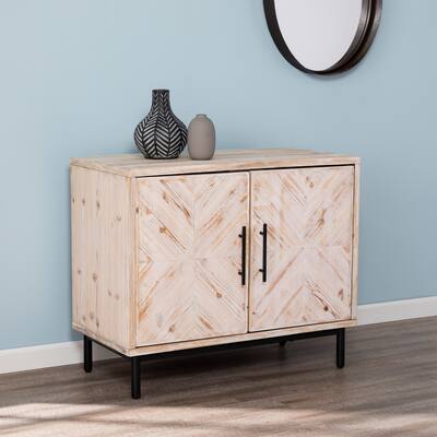 SEI Furniture Vena White Reclaimed Wood Storage Cabinet