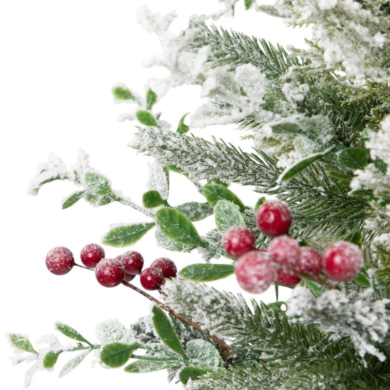 Flocked Balsam Pine Artificial Mini Christmas Tree in Burlap Base - 24" - Unlit - 2 Foot