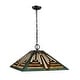 preview thumbnail 2 of 6, Tiffany-Style 2-Light Mission Ceiling Pendant 16" Shade.