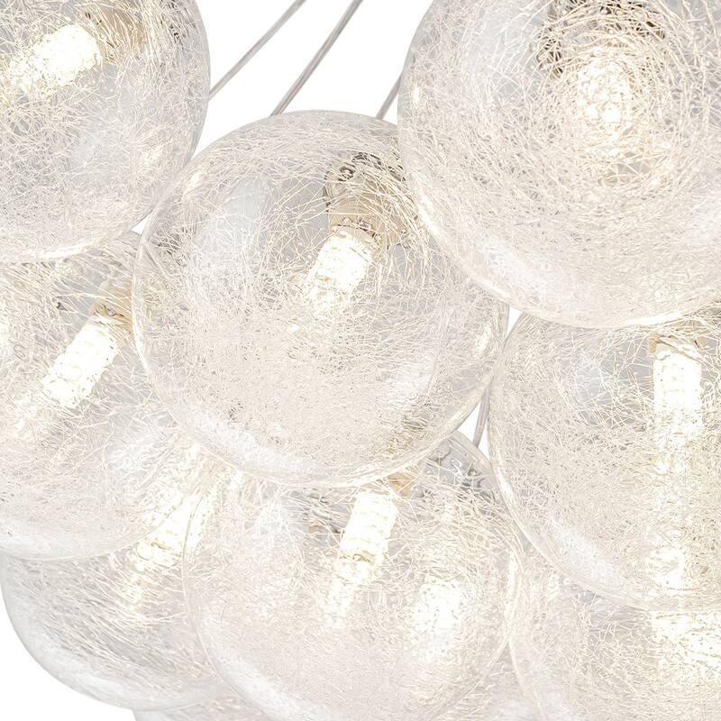 Chrome 13-Light Glass Globe Cluster Bubble Chandelier