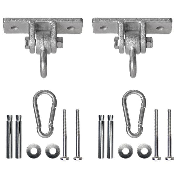 slide 2 of 4, Heavy Duty Permanent Swing Hanger Brackets Set for Indoor and Outdoor Use - N/A Silver